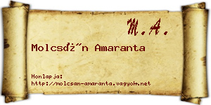 Molcsán Amaranta névjegykártya